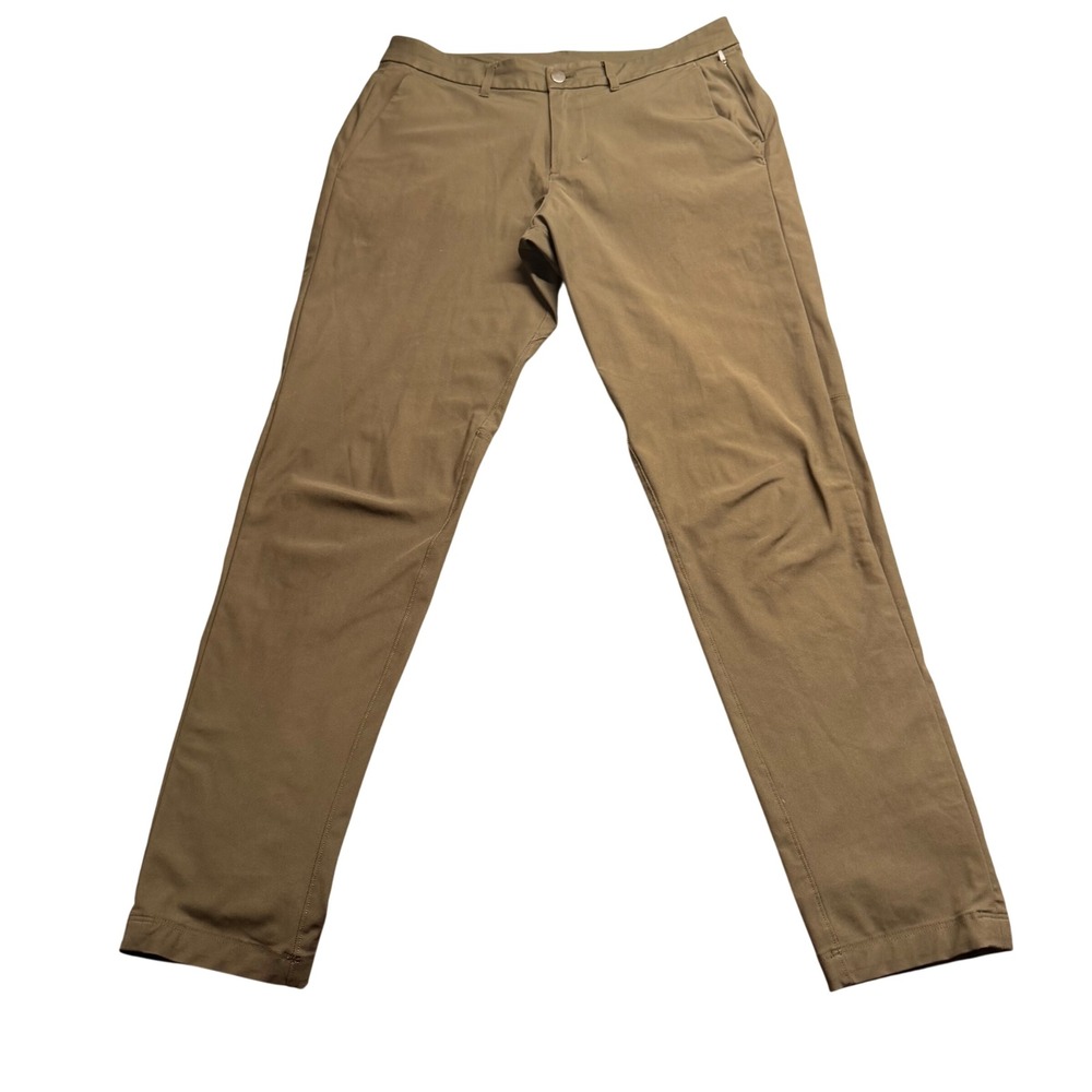 Lululemon Commission Slim Fit Pants 31 Warpstreme Olive Green Chino Mens